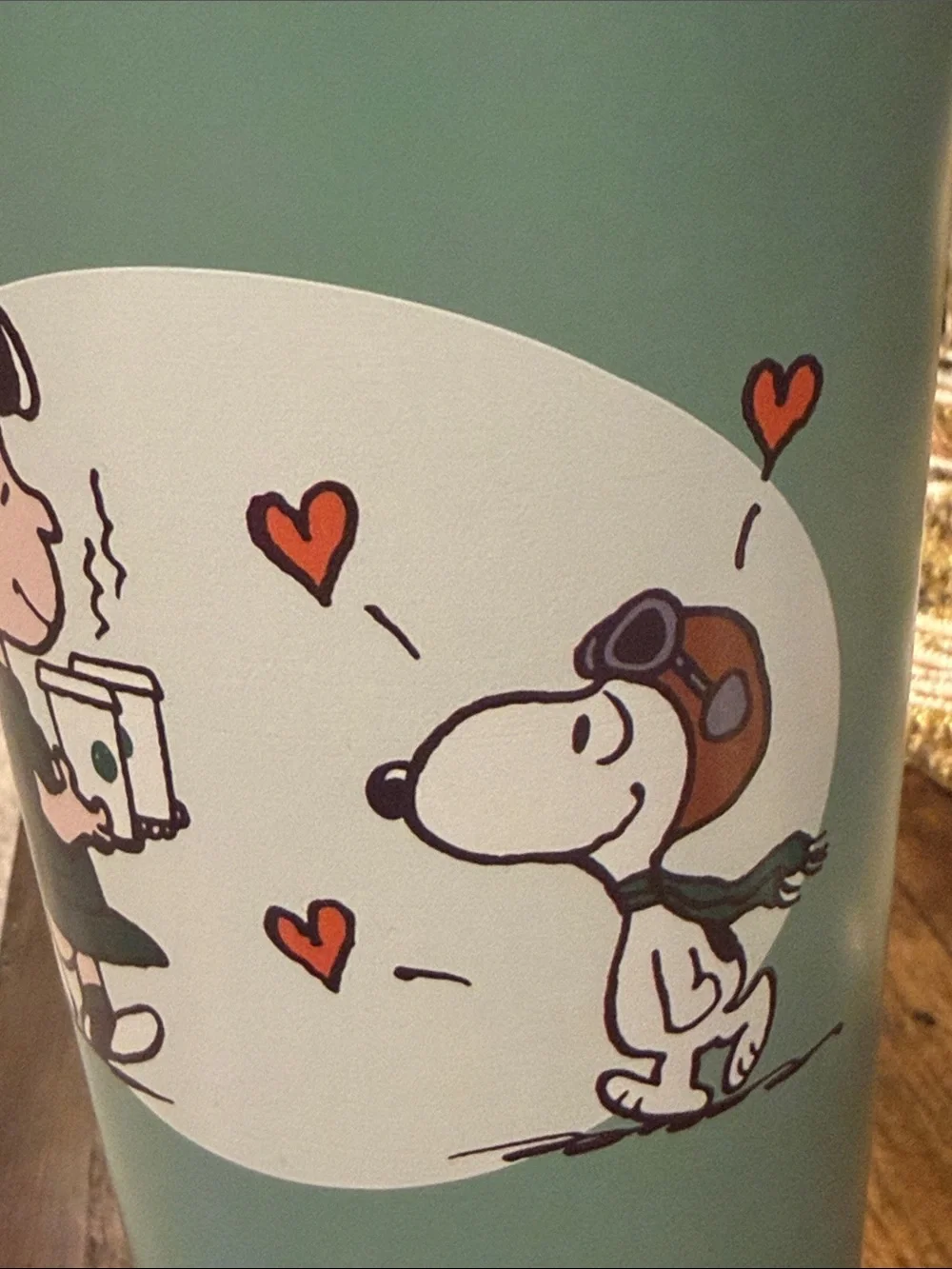 NWT Peanuts x Starbucks Mint Green Snoopy Travel Tumbler
